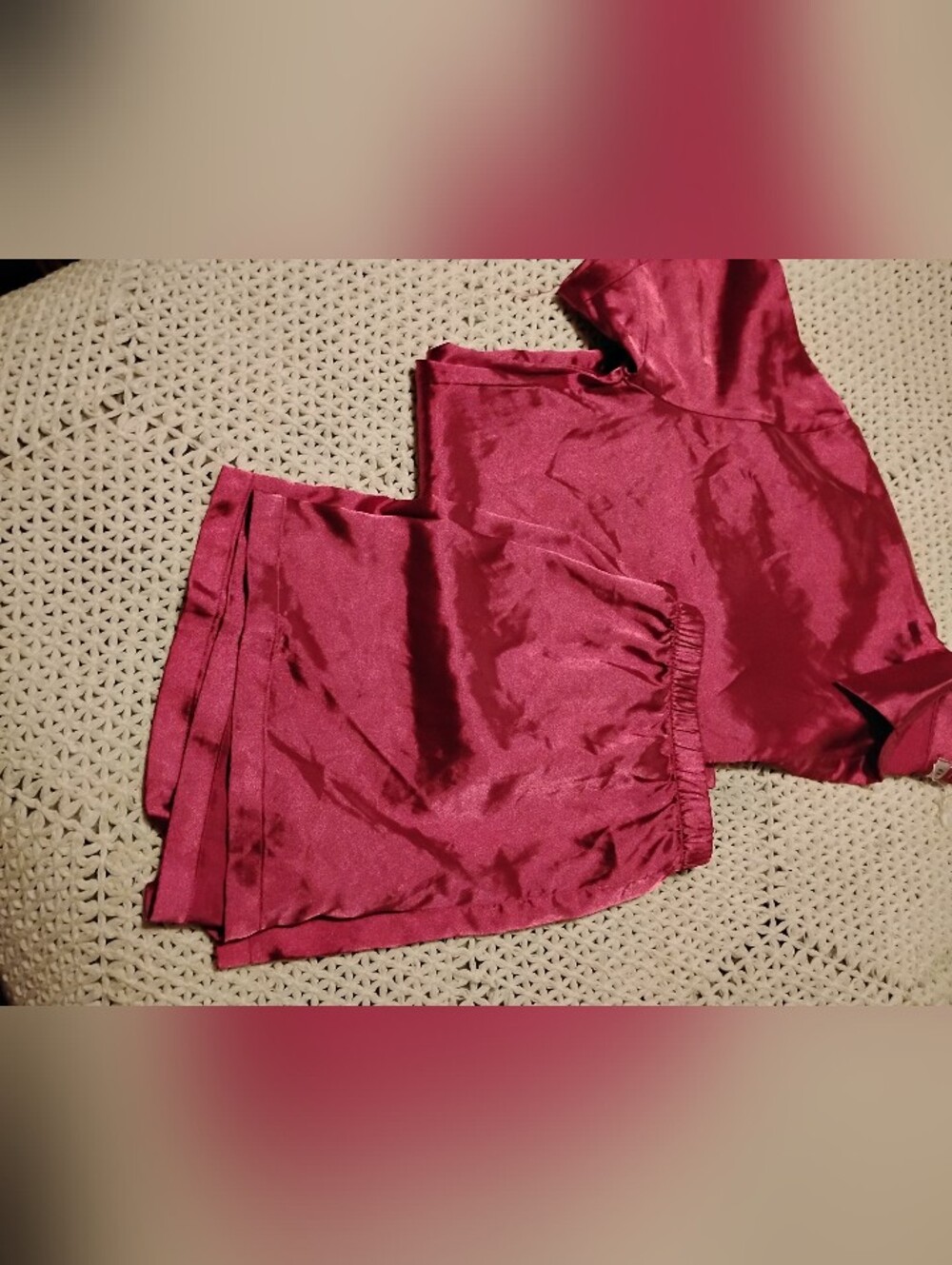 Women's Satin Short Sleeve Two Piece Pajamas